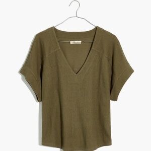 Madewell Ottoman Jacquard V-Neck Boxy Top, Size XS